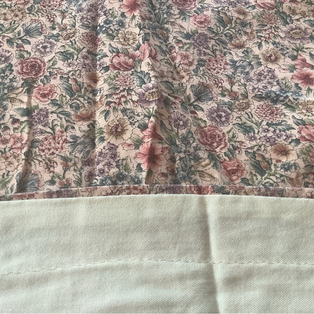💜Floral and Beige Fabric…curtains and extra material